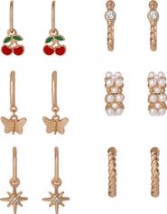 Jessica Simpson Gold Pearl Earrings Set