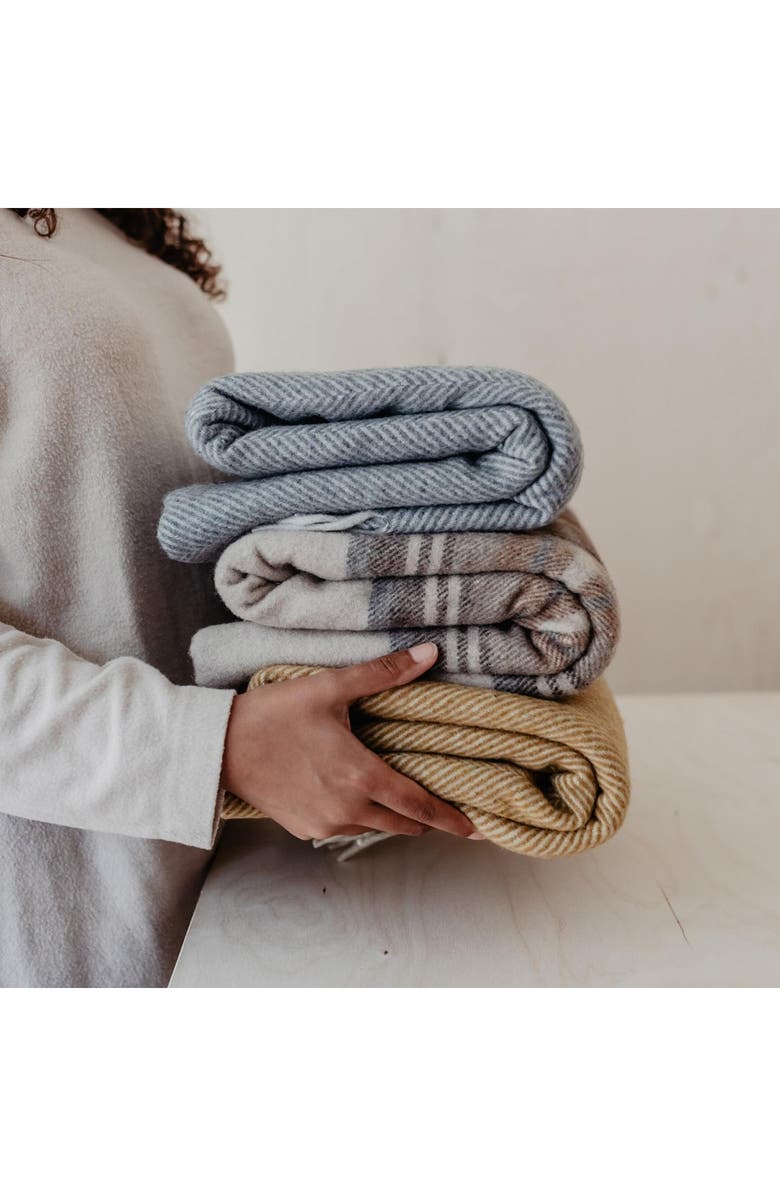 TBCo Recycled Wool Blend Blanket, Alternate, color, Charcoal Herringbone