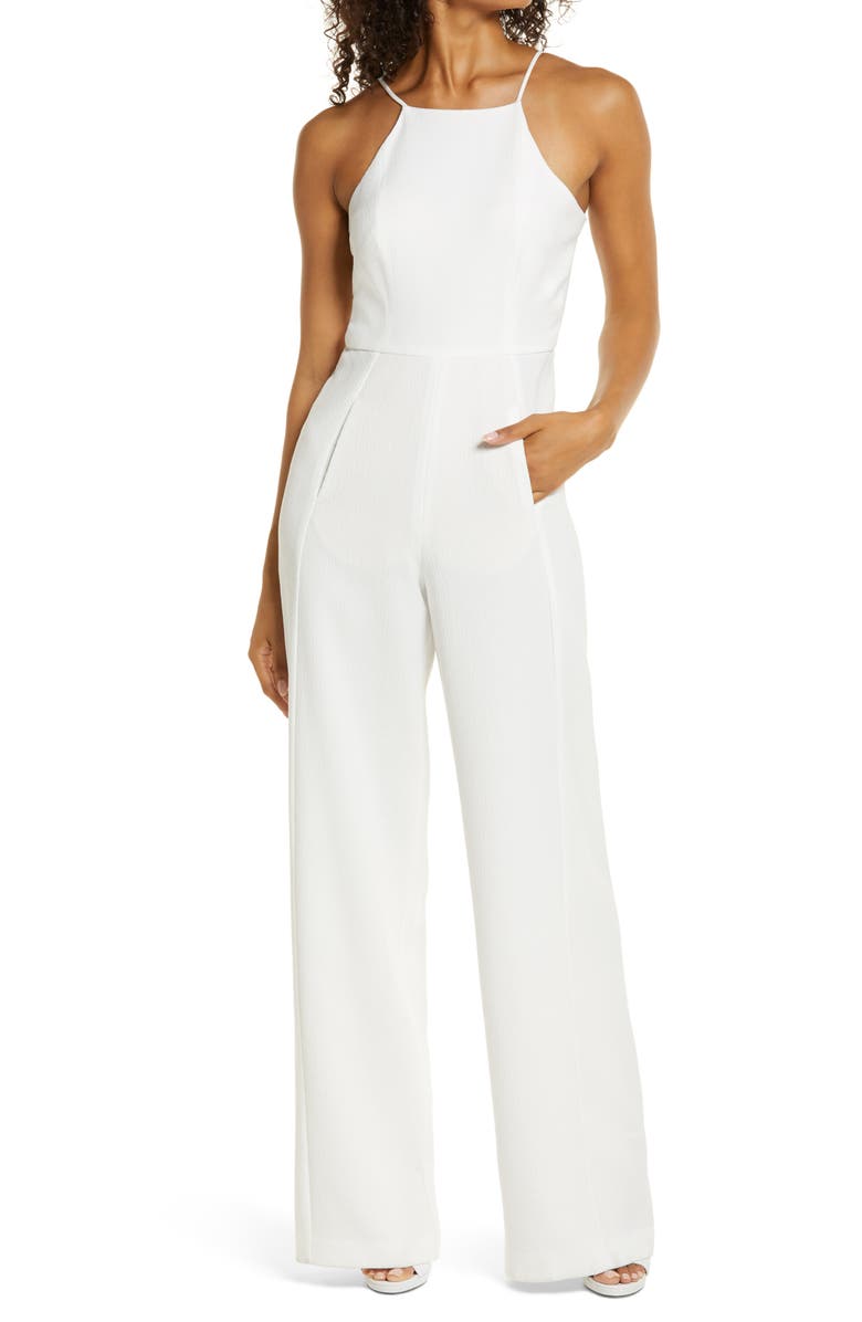 Black Halo Joaquin Halter Neck Jumpsuit, Main, color,