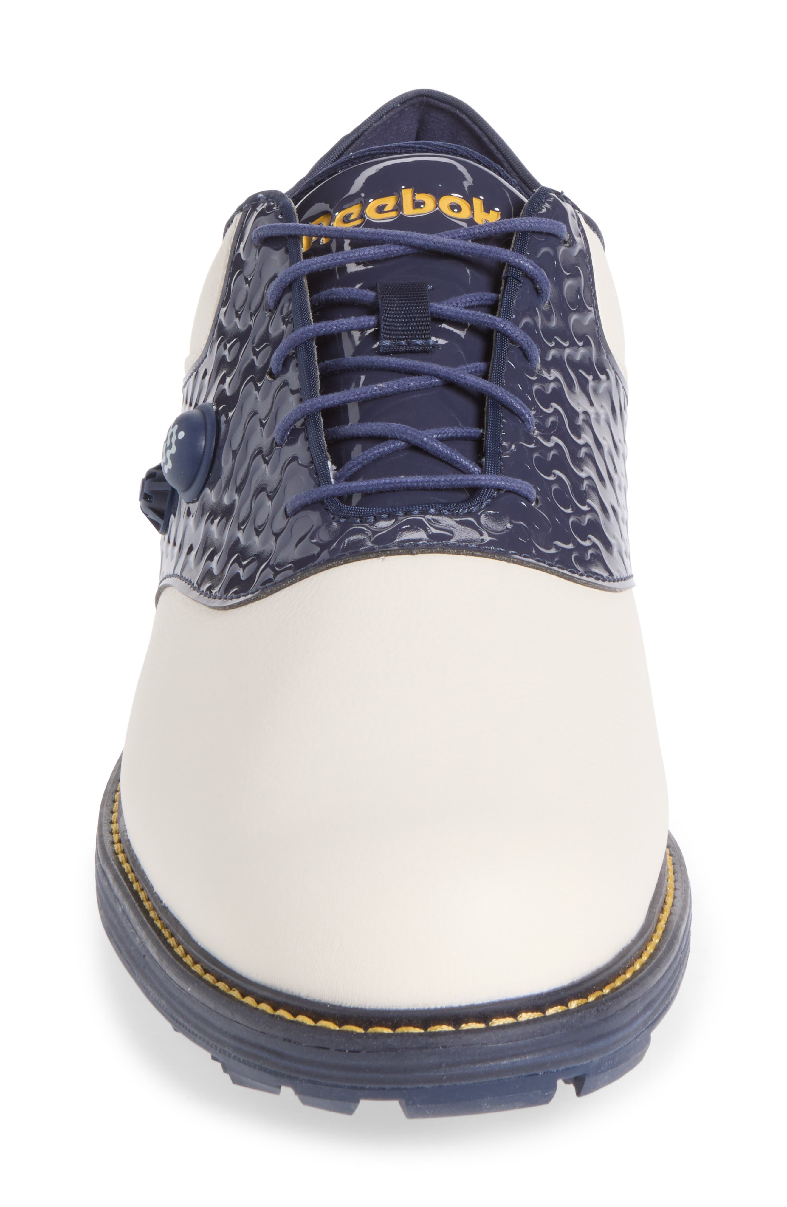 x Manors OG Pump Spikeless Golf Shoe, Alternate, color, NAVY/CHALK/YELLOW