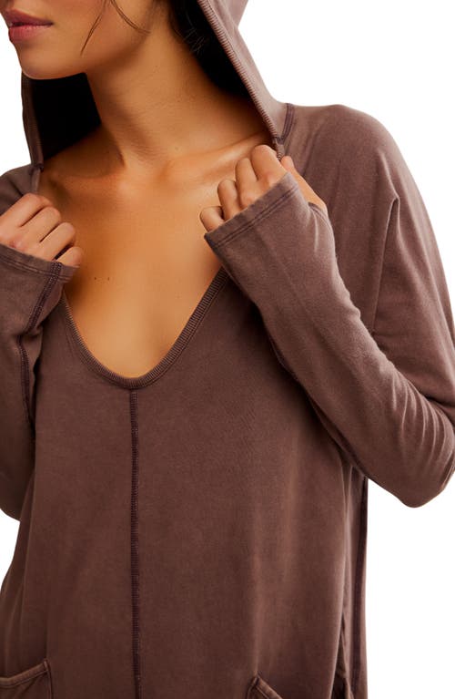 Free People Fp Movement Hot Shot Long Sleeve Stretch Cotton Jumpsuit In Dark Espresso
