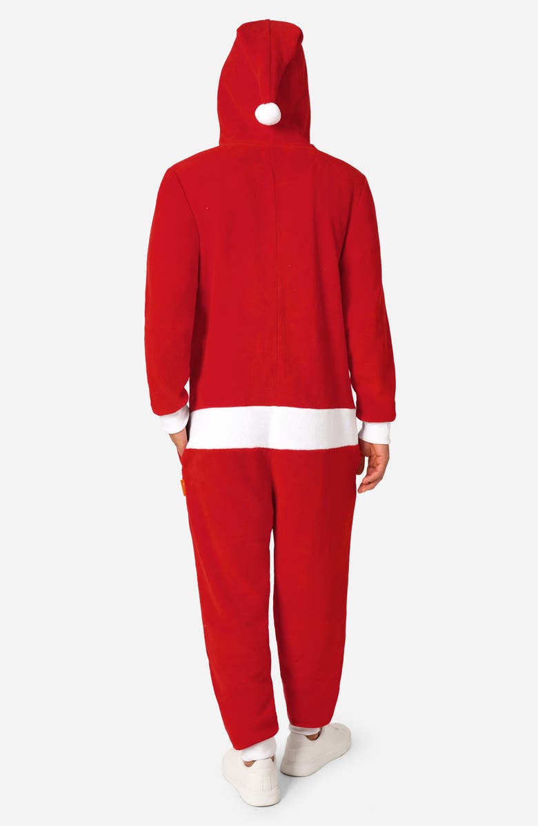 OppoSuits Merry Jinglejoy Holiday Hooded Fleece Costume Jumpsuit, Alternate, color, Red