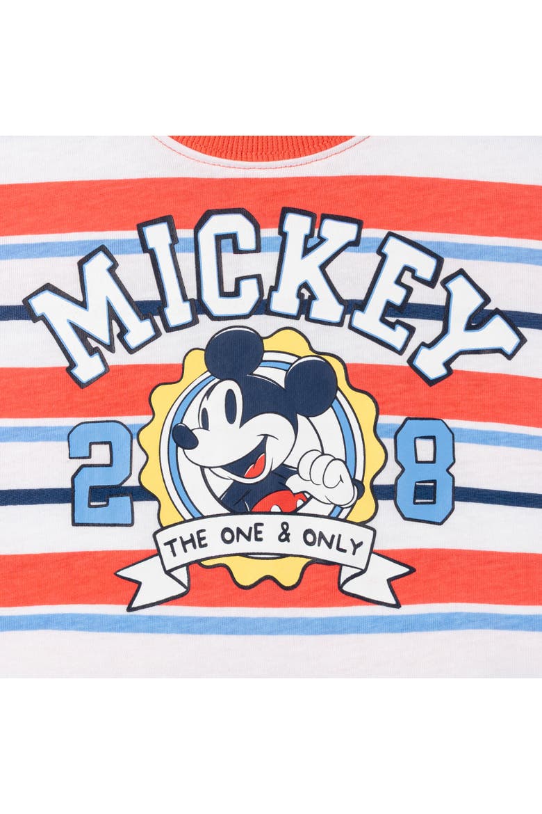 Mickey Mouse Baby French Terry 2-Piece T-Shirt and Shorts Set, Alternate, color, Mickey Navy Stripe