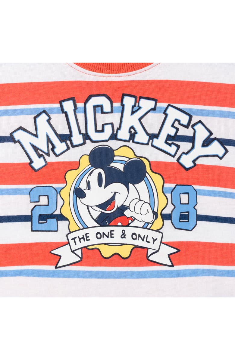 Disney Mickey Mouse Baby French Terry 2-Piece T-Shirt and Shorts Set, Alternate, color, Mickey Navy Stripe