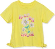 Lands' End Girls Short Sleeve Side Tie Graphic Tee