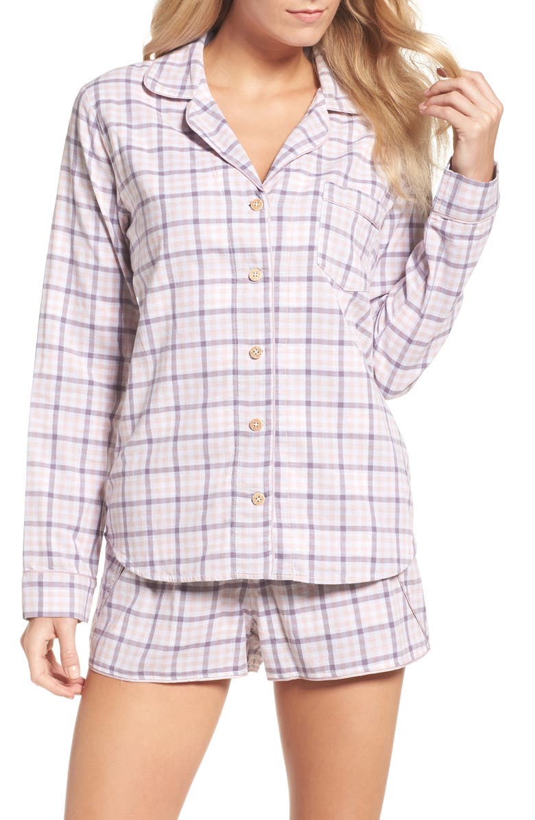 UGG<sup>®</sup> UGG Milo Check Short Pajamas, Main, color, 