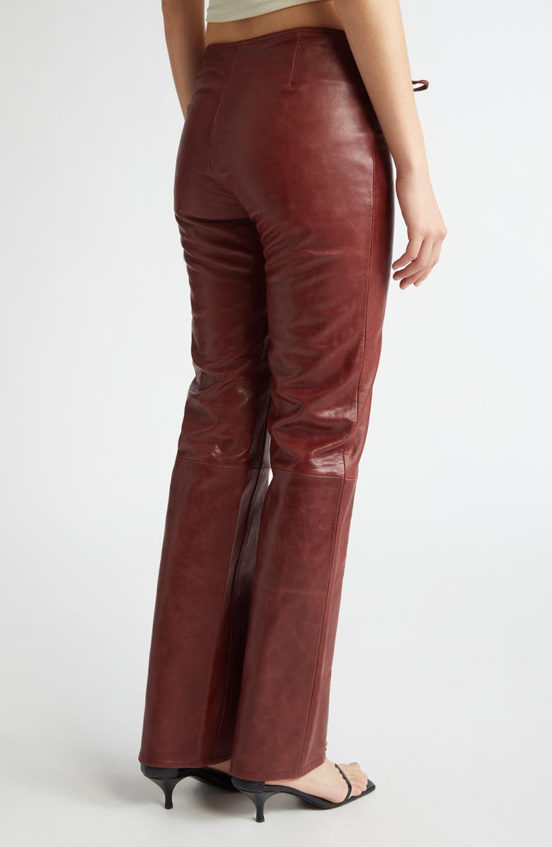Saks Potts Christina Lace-Up Leather Pants, Alternate, color,