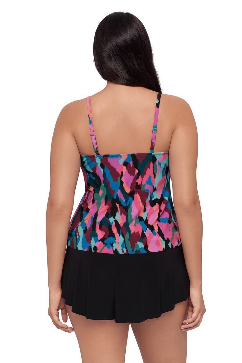Ronnie 2 Tier Ruffle Tankini Swimsuit Top, Alternate, color, Collage Patch