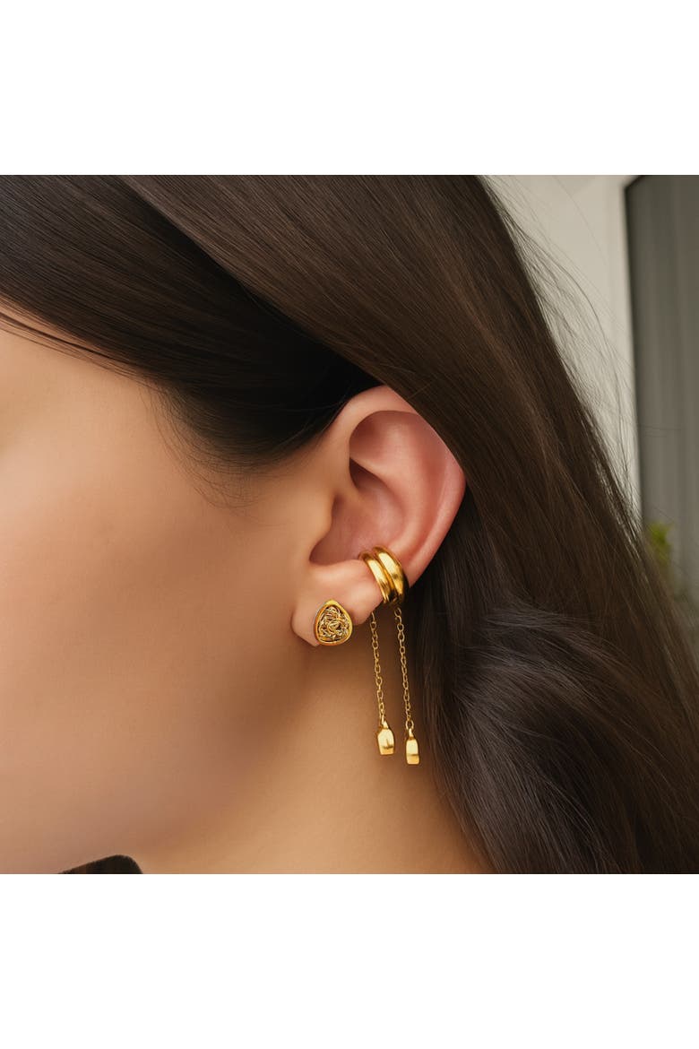 Asymmetrical Ear Cuff Set, Alternate, color, Gold