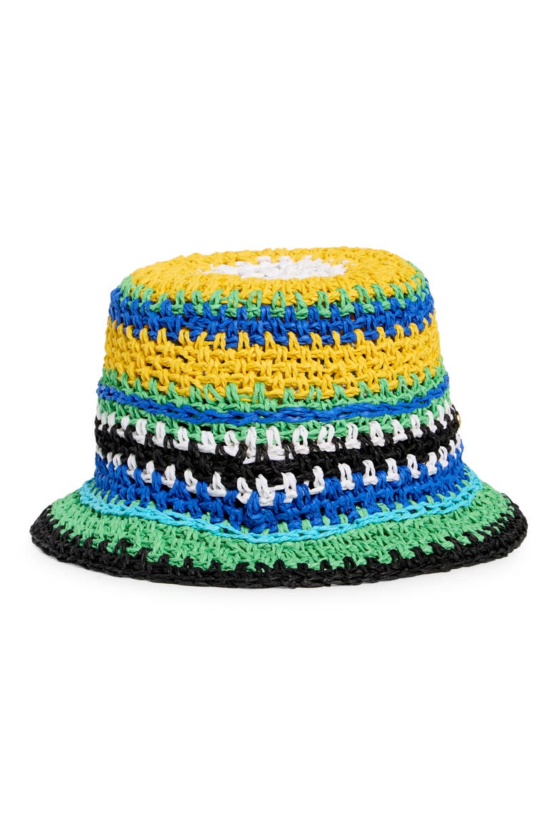 sunny stripe straw cloche, Alternate, color, CHRYSANTHEMUM