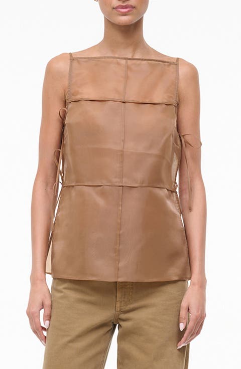 Chandler Side Tie Sleeveless Chiffon Top