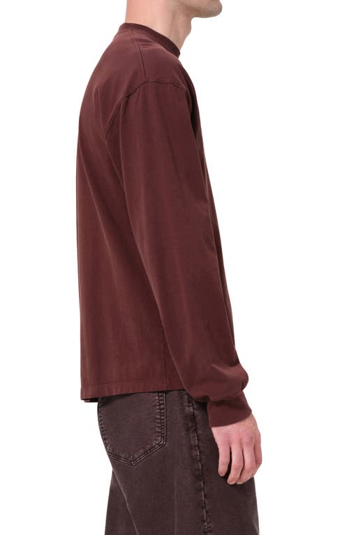 Agolde Asha Long Sleeve Cotton T-shirt In Burgundy