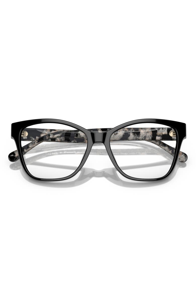 COACH 50mm Square Optical Glasses, Alternate, color, Black / Demo Lens