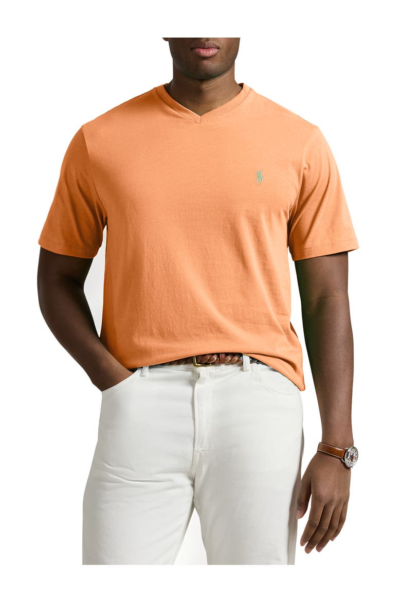 Big & Tall Classic Fit V-Neck T-Shirt, Main, color, POMPANO ORANGE