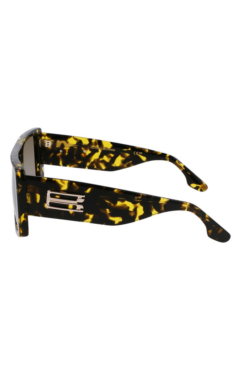 Victoria Beckham VB Monogram 51mm Rectangular Sunglasses, Alternate, color, Black Yellow Havana