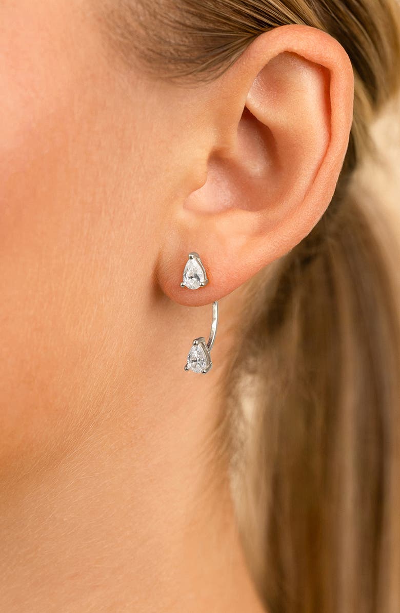 Sterling Forever Pear Drop Earrings, Alternate, color, Silver