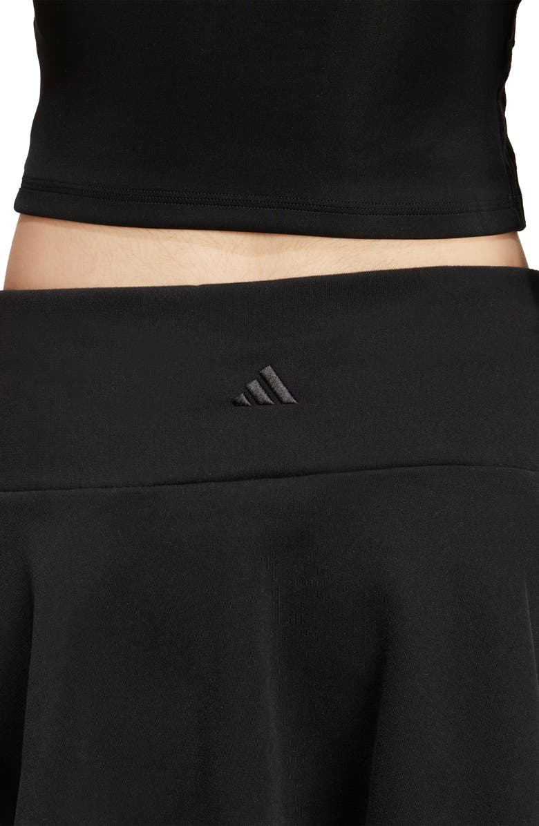 adidas 3-Stripes French Terry Miniskirt, Alternate, color, Black/ Black