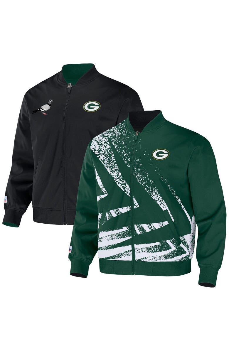 STAPLE Men's NFL x Staple Hunter Green Green Bay Packers Reversible Core Jacket, Main, color,