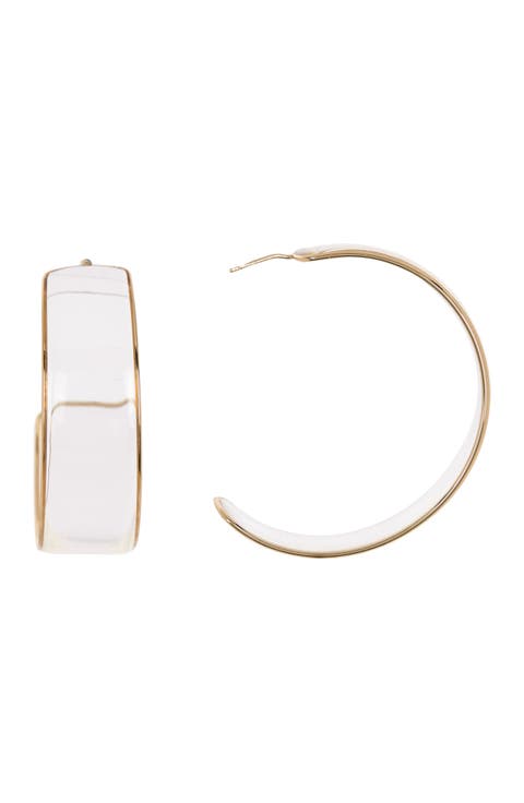 50mm Wide Plastic Hoop Earrings