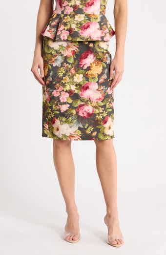 Leopard Print Ponte Knit Pencil Skirt
