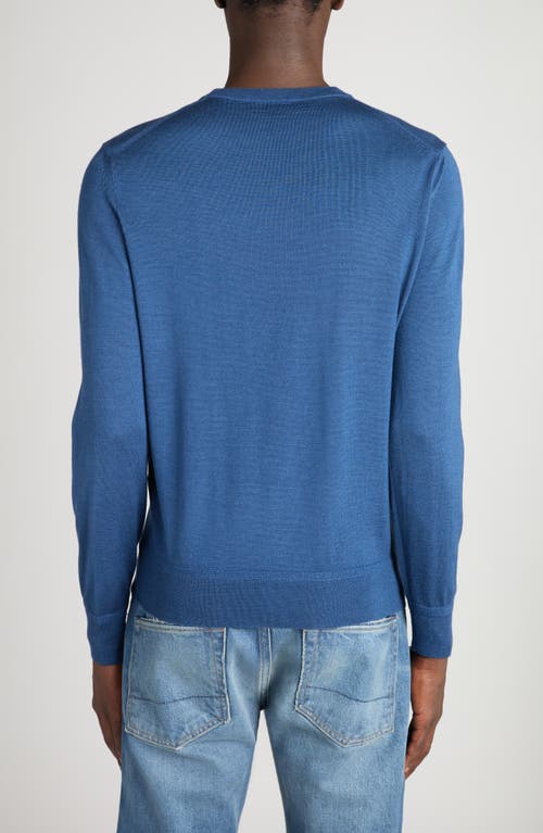Tom Ford Fine Gauge Cashmere & Silk Crewneck Sweater In Blue