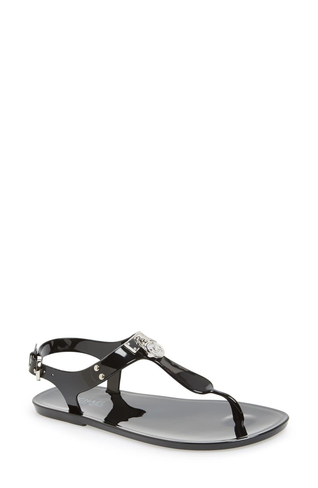 'Hamilton' Jelly Sandal, Main, color, BLACK