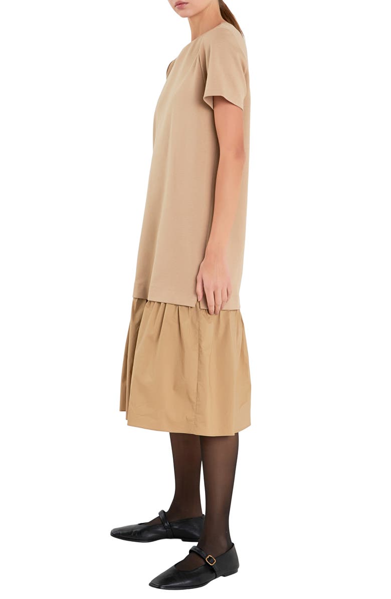 English Factory Mixed Media T-Shirt Dress, Alternate, color, 