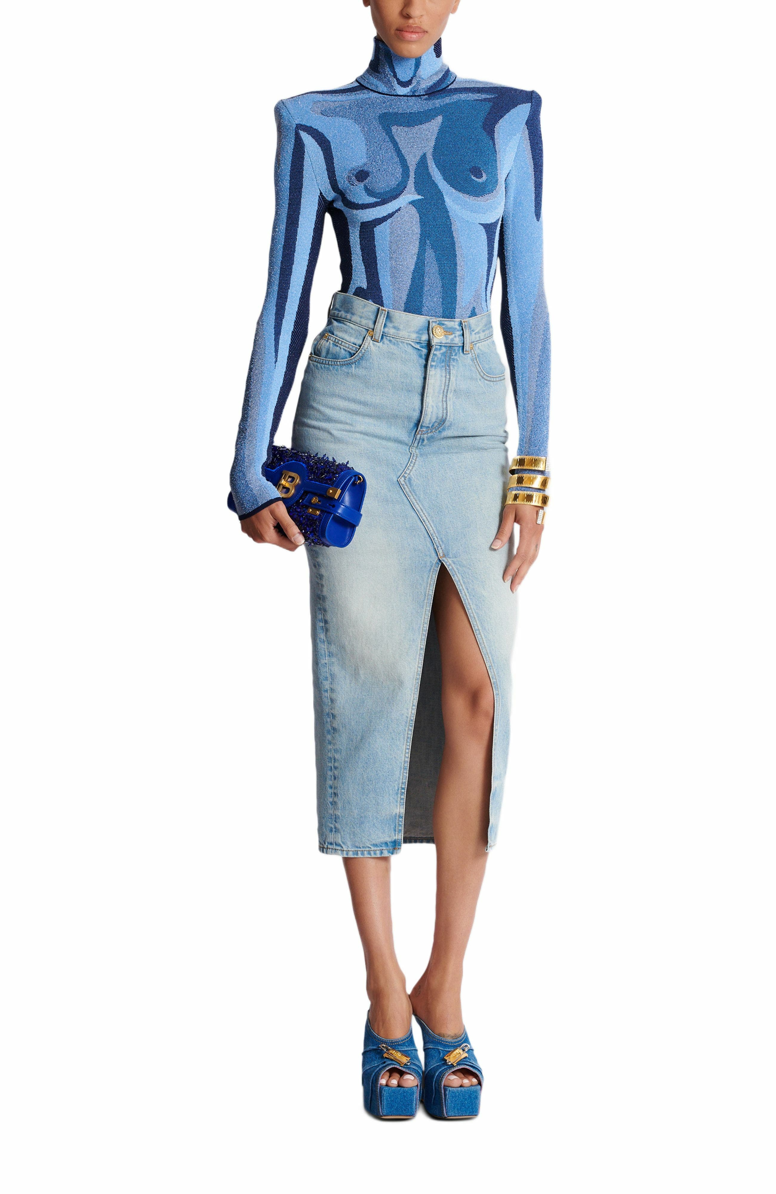Denim Midi Skirt - image 2