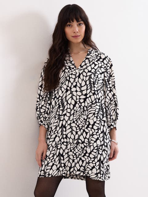 Milicia V-Neck Printed Mini Tunic Dress