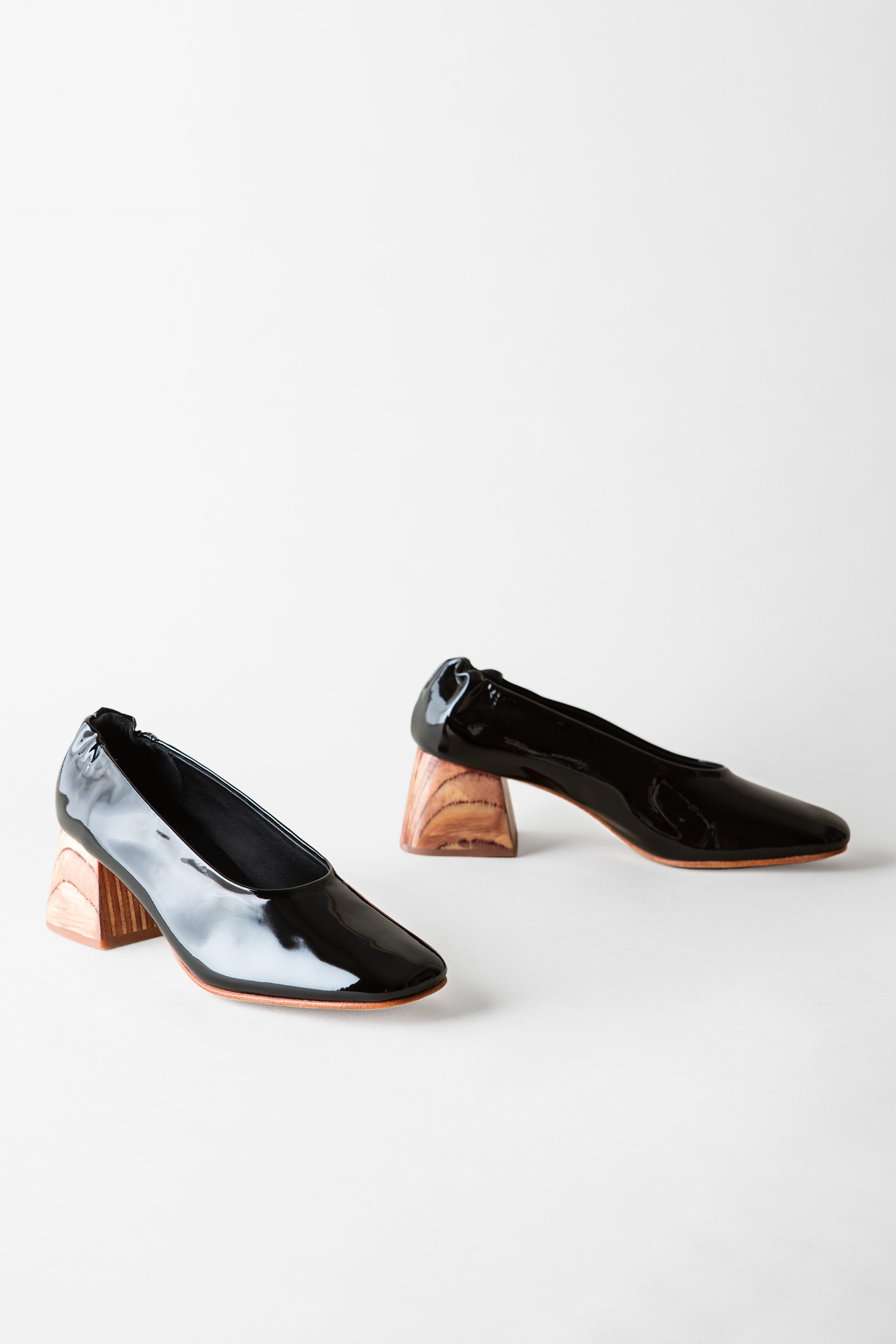 Mimi Block Heel Pump, Alternate, color, Coal Crinkle Patent