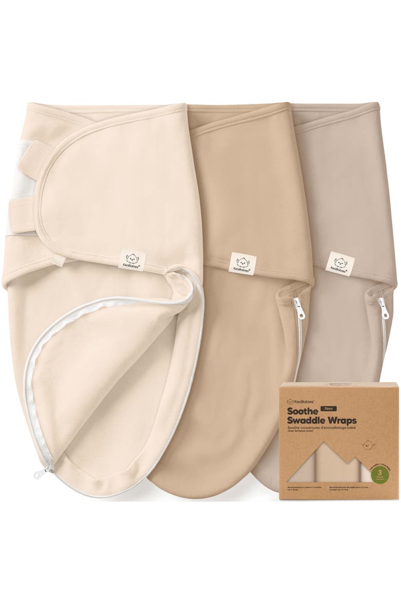 3-Pack Soothe Zippy Swaddle Wrap, Main, color, Ecru