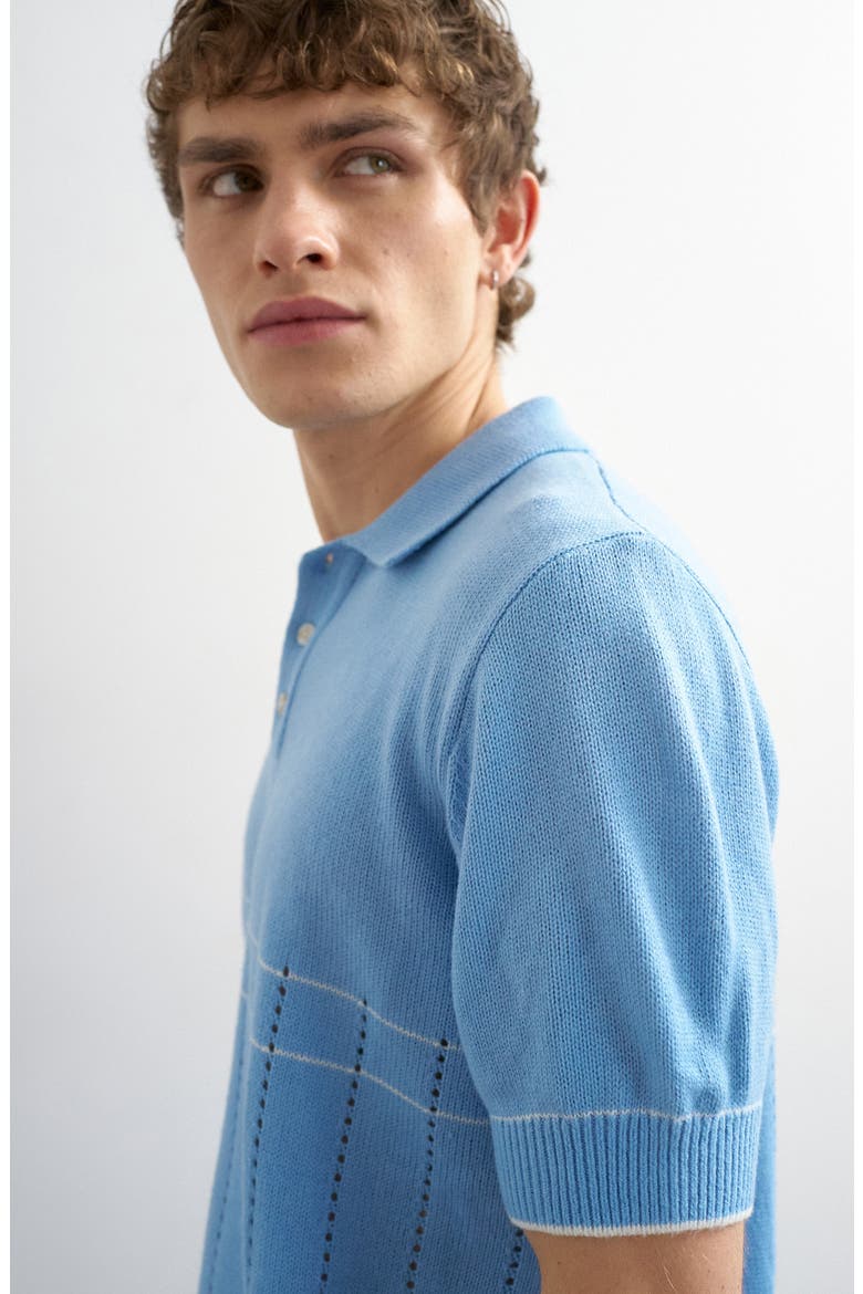 Pointelle Knit Polo, Alternate, color, LBLUE