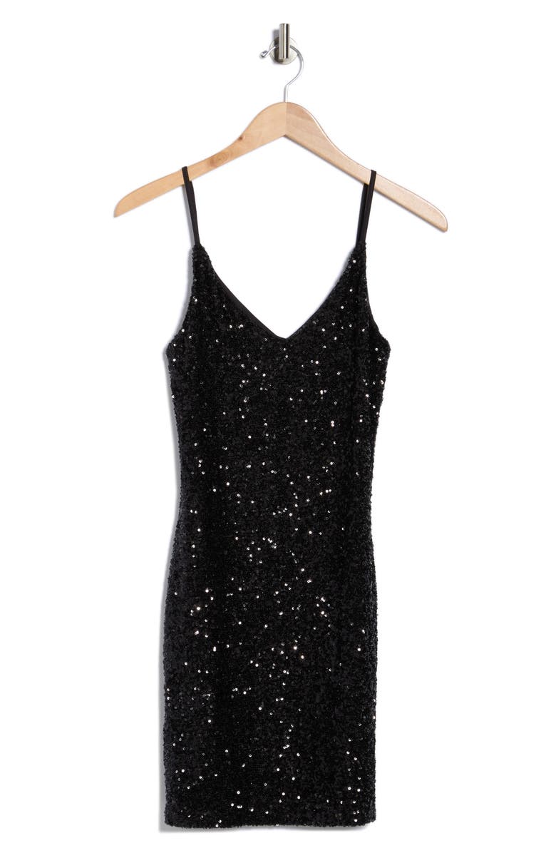 Abound Sequin Minidress, Alternate, color, Black Sequins