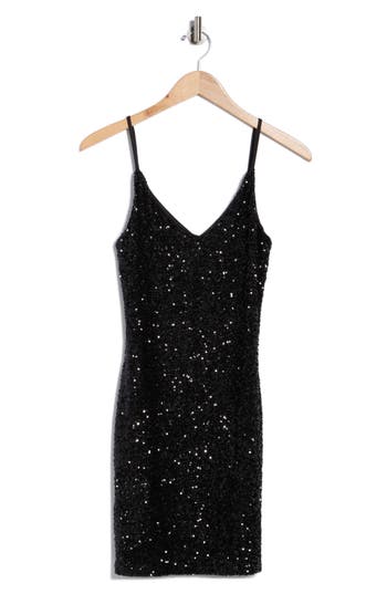 Abound Sequin Linen Blend Minidress In Black