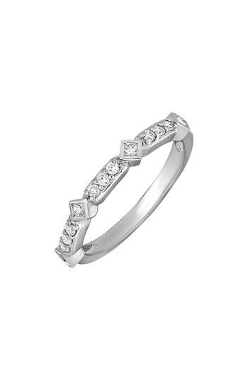 Bony Levy Geometric Diamond Stacking Ring In Metallic
