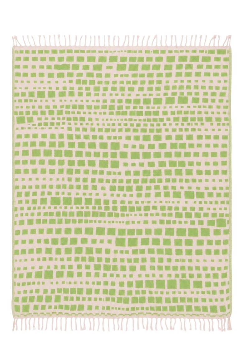 Cubist Reversible Organic Cotton Throw Blanket, Alternate, color, Olive
