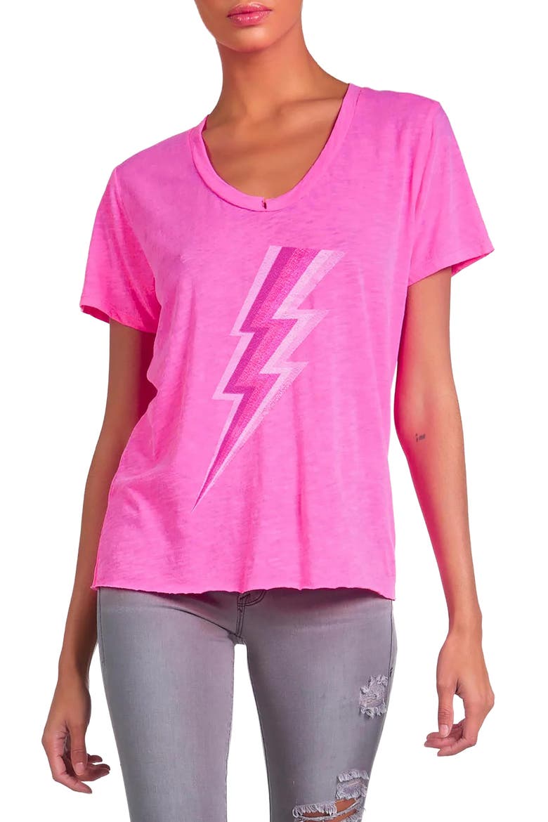 Elara X Pink Lightning Bolt Top, Main, color, Neon Pink