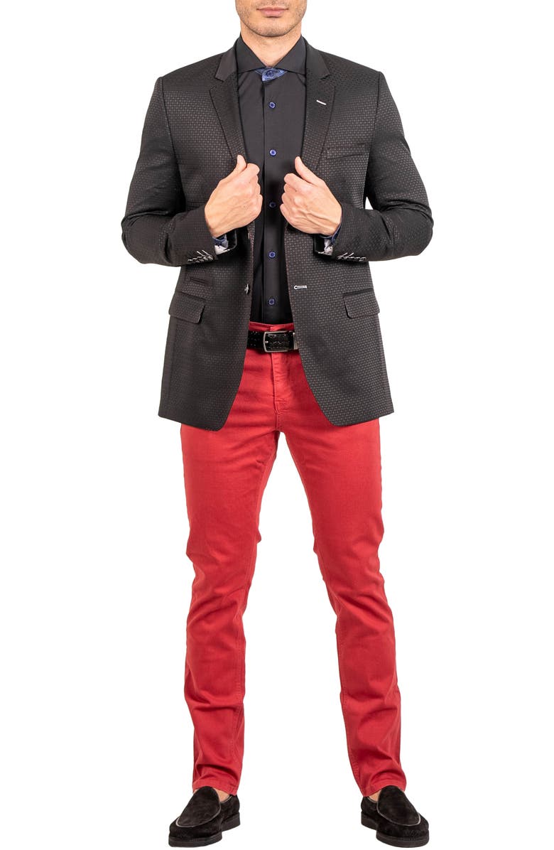 Maceoo Socrate Evo Resistance74 Jacquard Check Blazer, Alternate, color, Black