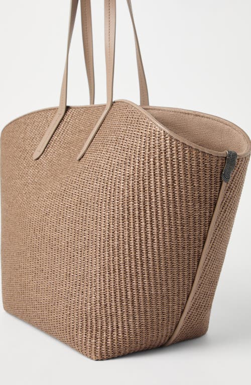 BRUNELLO CUCINELLI BRUNELLO CUCINELLI RAFFIA PANIER SHOPPER BAG 