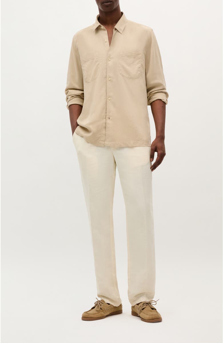 Scalpers Icon Delta Tencel Shirt, Alternate, color, Beige