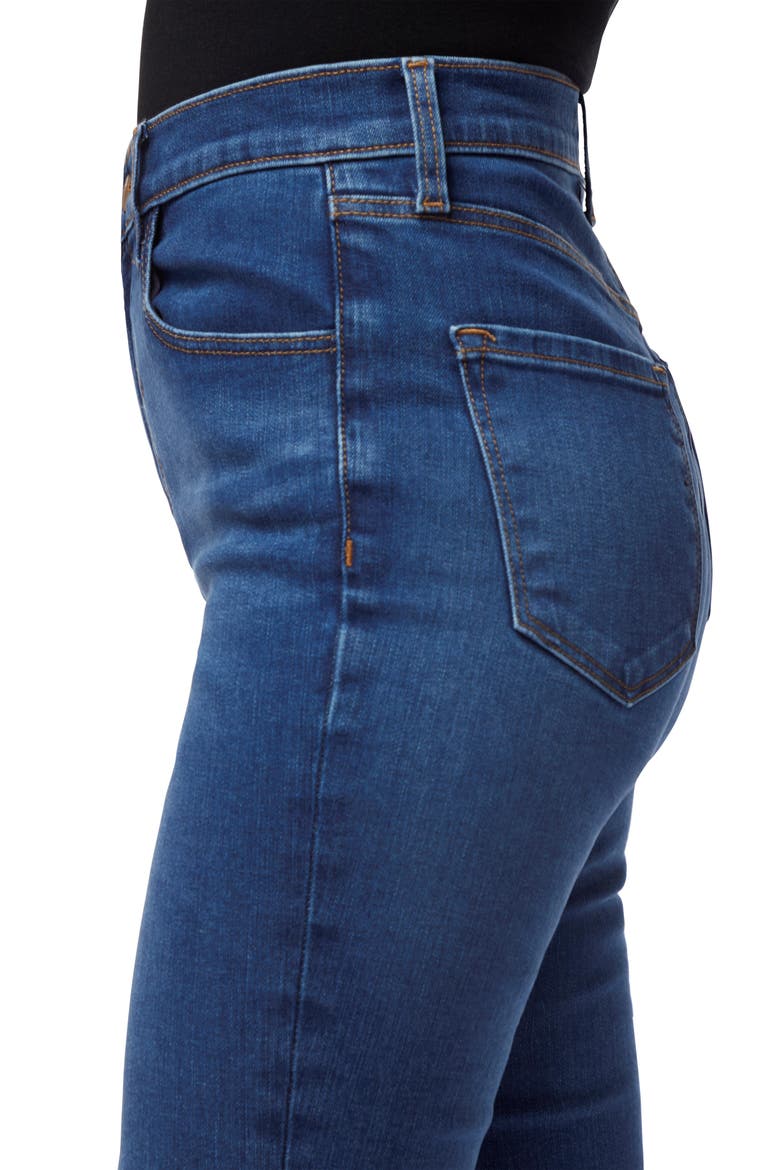 Leenah Super High Waist Raw Ankle Skinny Jeans, Alternate, color, CYBER