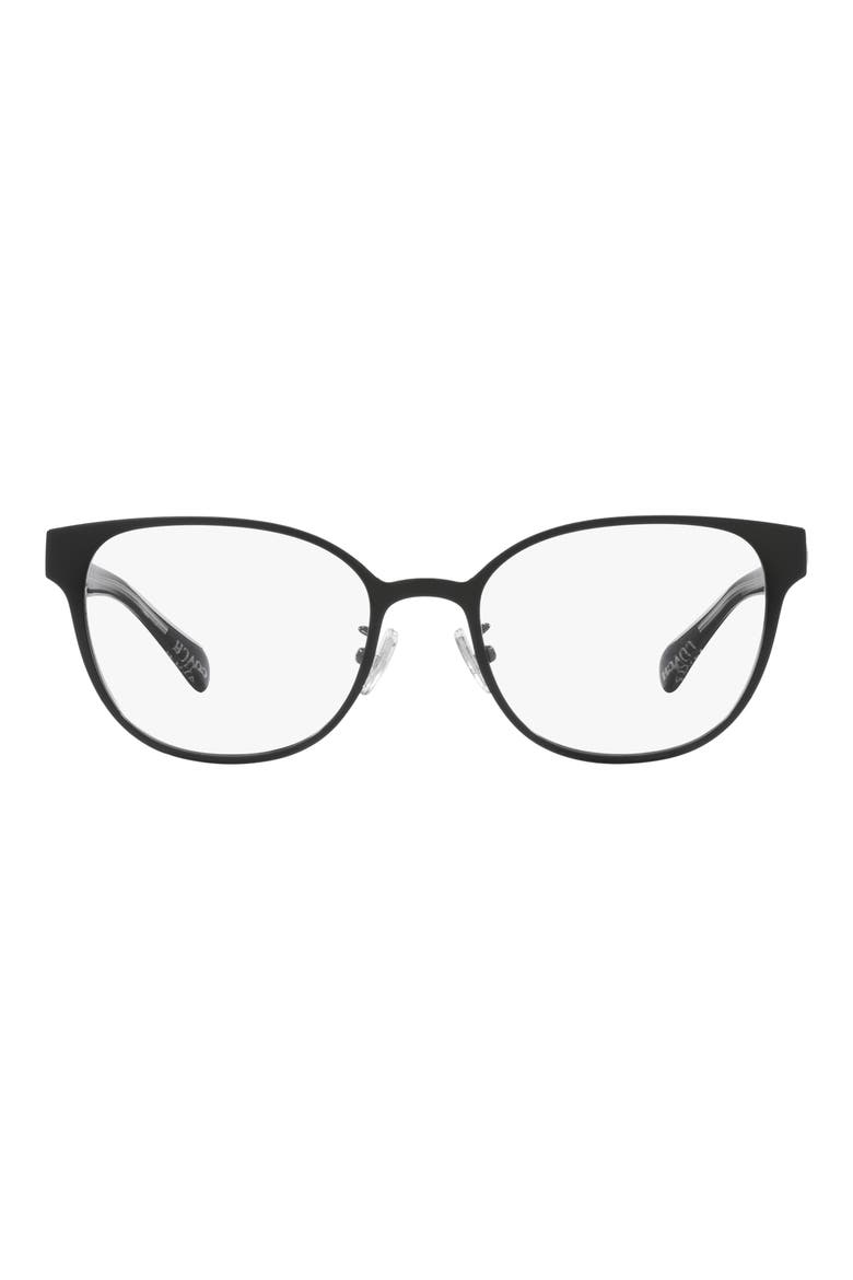 53mm Square Optical Glasses, Main, color, SHINY BLACK