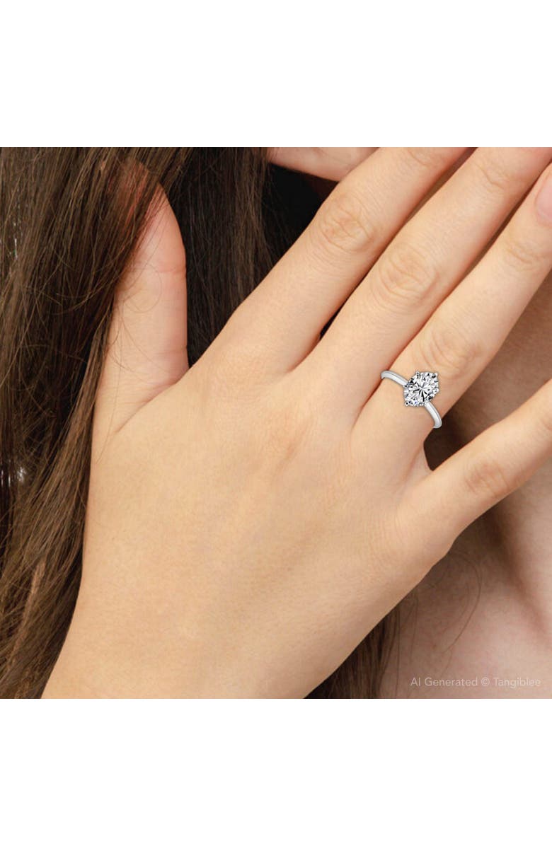 Bliss Diamond 2CT Platinum Oval Diamond 6-Prong Solitaire Engagement Ring Lab Grown, Alternate, color,