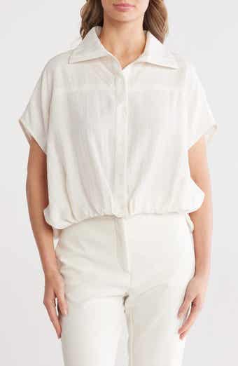 PATRIZIA LUCA Short Sleeve Button Front Top