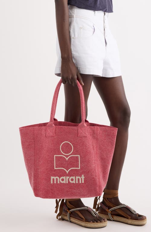 Isabel Marant Yenky Embroidered Logo Canvas Tote In Red