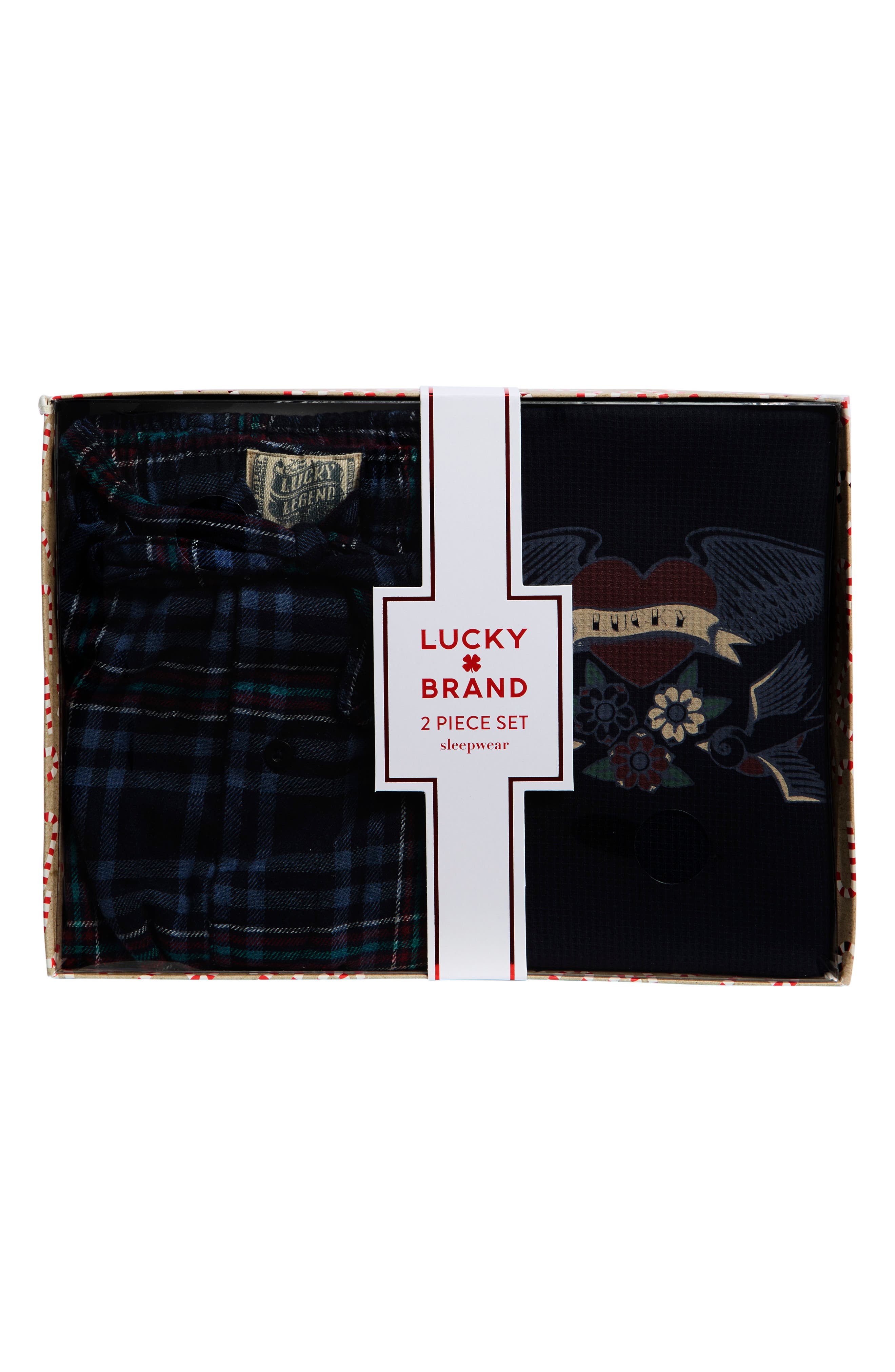 Lucky Brand Long Sleeve Thermal Shirt & Plaid Flannel Pants Pajamas