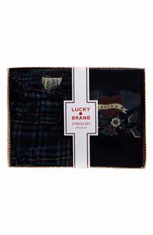 Lucky Brand Long Sleeve Thermal Shirt & Plaid Flannel Pants Pajamas