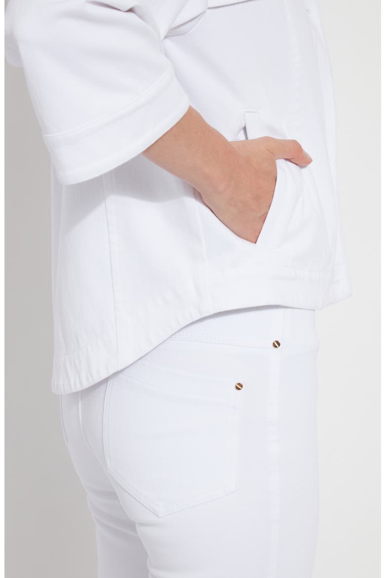 Remi Quarter Sleeve Denim Jacket, Alternate, color, WHITE