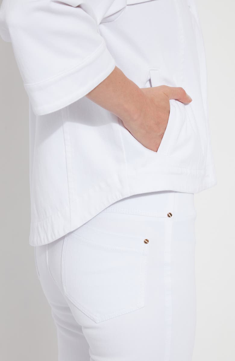 Lysse Remi Quarter Sleeve Denim Jacket, Alternate, color, White