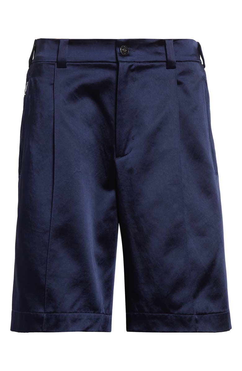 Givenchy Flat Front Satin Bermuda Shorts, Alternate, color, Navy